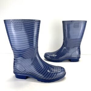 Ugg Sienna Women Blue Classic Rain Boot Size 7 Rubber Pull-On Waterproof Bootie